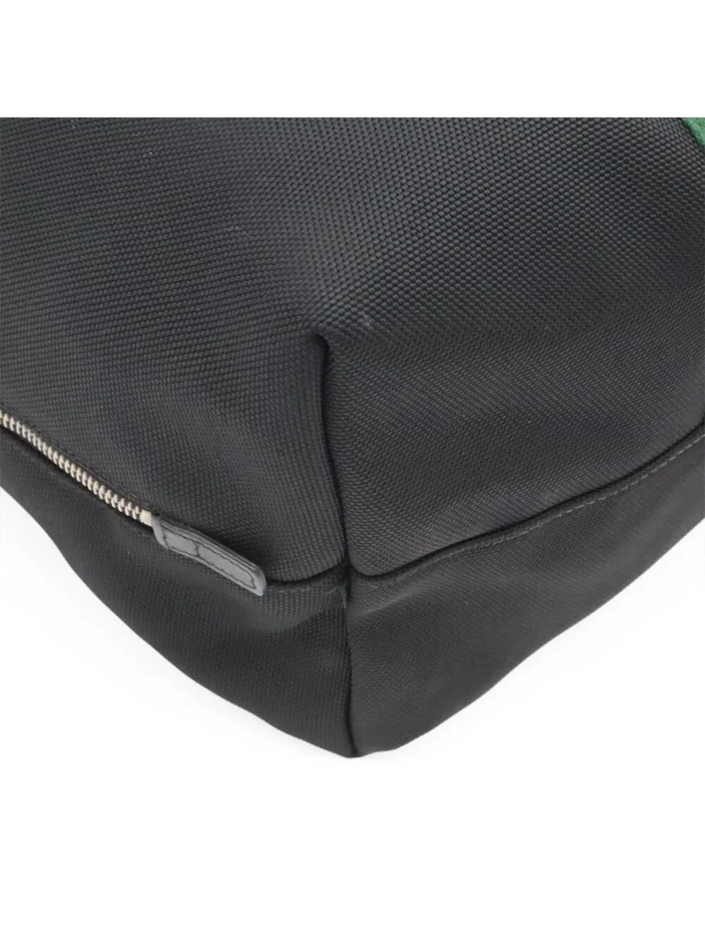 Gucci Band Techno Canvas Web Line Sherry Backpack Leather Black Green